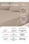 Pure Combed Cotton Super King Fitted Sheet 200x200 cm Simply Taupe, 400 Thread Count Cool Luxury Soft - 2