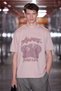 Wonton Men's 100% Organic Cotton Print Detailed Regular Fit Round Neck Dusty Rose T-Shirt