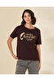 Women Brown Foil Graphic T Shirt