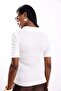 Ecru Polo Collar Ribbed Mercerized Knitwear 140 - 6