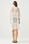 Bohemian Embroidered Front Tie Long Beach Dress Beige - 5