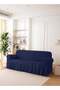 Stretch Fit 3D Bubble Sofa Cover, Soft Slipcover Fabric - Great for Furniture Protection - 3 Seater (200-270 cm) - Navy Blue Color - 2