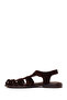 Women's Brown Ankle Buckle Suede Leather Sandals 26Sfd351110 - 3