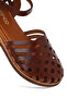 Women's Brown Ankle Buckle Leather Bodrum Sandals 26Sfd333618 - 8