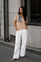 Women's Mustard Chain and Scarf Detailed Oversize Short Sleeve T-Shirt (95% Cotton) - 6