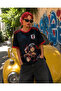 Itachi Printed Oversize Jersey T-Shirt Black Red Unisex Streetwear