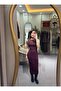 Bordo Midi Elbise
