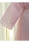 Long Tulle Modal Dress with Tie Bolero and Lining - Pink - 7