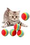 2Pcs Rainbow Color Cat Dog Play Ball Toy Ball 4.2cm
