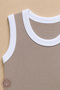Unisex Baby 100% Cotton Piping Detailed 0-12 Months Single Sleeveless Baby Bodysuit Natural Series - 2