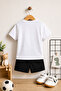 Black Printed Children's Set – T-Shirt & Shorts 2-Piece Combination |   Trendy Summer Set for Ages 1-12 - 2