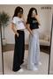 2 Pieces Baggy Sweatpants Black and Gray Color Loose Leg Comfortable Fit - 2