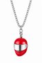 Red Helmet Pendant with Stainless Steel Chain 60 cm Unisex Biker Necklace - 3