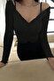 Mi̇o Esti̇llo Women's V-Neck Gathered Ribbed Off-The-Shoulder Tank Top/Blouse - 4
