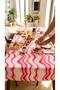Premium Suede Tablecloth Pink Striped Digital Printed Balcony Garden Picnic and Dining Table Cover - 2