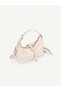Women's Faux Leather Strap Shoulder Bag with Zipper and Rope Detail - 3