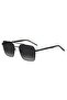 UV Protected Sunglasses Matte Black Frame Dark Grey Shaded Mirror Lens 57mm - HG-1348/S-003