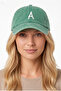 Letter a Light Green Embroidered Washable Vintage Unisex Hat - 2