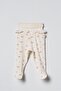 Baby Cotton 2-Piece Ecru Ribbed Booties Bottoms - 3