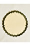 Beige And Green Embellished Round Placemat - 2