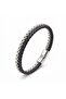 Double Leather and Steel Chain Bracelet 18394B16D1 - 5
