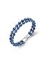 Double Blue and Silver Color Hematite Steel Bracelet 18392B20D6 Stainless Steel Colorfast Gift - 5
