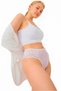 3-Piece Large Size Transparent Brazilian Panties Set with Tulle Detail on the Front and Lace - 3