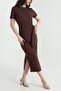 Women's Brown Modal Slit Dress - 3