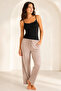 Women's 100% Cotton Openwork & Lace Detailed Basic Tank Top with String Straps - 3