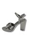 308-26 Shiny Polished Leather Cross Strap Thick Heel Women's Sandals(11cm) - 3