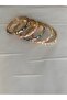 🌸   Enamel Flower Patterned Handcuff Bracelet - 3