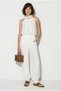 Women's White Beaded Detailed Halter Neck Blouse Elastic Waist Baggy Trousers Set 1088 60286400 - 2