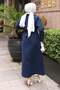Belt Detailed Buttoned Trench Coat Indigo 19301 - 4