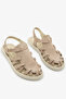 Beige Genuine Leather Suede Gladiator Women's Sandals
