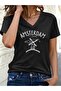 Women's Mix Printed V-Neck Sleeved Regular Fit Comfortable T-Shirt - 3