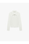 Cotton Slim Fit Zippered Long Sleeve Camisole Polo Neck T-Shirt - 6