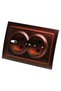 Zena double socket with grounding, mahogany shade - 3