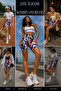 Shorts Leggings Women's Lycra, High Waist Gathering Effect Special Printed Seamless Stretchy - 3
