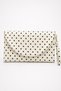 White Polka Dot Women's Clutch Bag with Curved Cover Portfolio Handbag - 2
