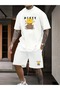 Unisex Oversize Shorts Set Short Sleeve T-Shirt Comfortable Fit Summer Casual Sports