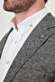 Gray Slim Fit Mono Collar Trousers Drawstring Linen Men's Suit Black - 45475.26Y - 2
