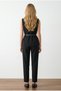 Women's Black Belted Gold Buttoned Carrot Pants Vest Suit Yy101415 - 5