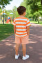 Boy's Printed Combed Cotton Shorts Set 3-5 Years I Cotton Combed Shorts Set I Short Sleeve Shorts Combed Cotton Set - 3