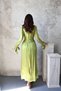 Women's Gathered Detailed Cuff Belted Yoryo Fabric Invitation Wedding Graduation Evening Dress - 4