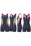 Girl's Swimsuit with Shorts - Sporty Cut Model Colorful Design - 4
