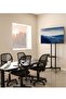 Black Rolling TV Cart for 32" to 65" LCD LED Plasma Flat Panel Screen | Mobile Stand with Wheels - 5