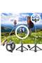 Selfie Stick with 6" Ring Light,Tripod and Phone Holder,3 in 1 Portable LED Fill Light Selfie Stick Tripod Bluetooth Remote Control,Dimmable 3 Colors - 2