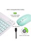 Ultra-Slim Bluetooth Keyboard and Mouse Combo Rechargeable Portable Wireless Keyboard Mouse Set (Green) - 5