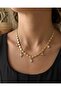 Gold Bead Chain Necklace with Star Saturn Clover Zircon Charm