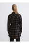 Plaid Women's Shirt Tunic with Belt - 4